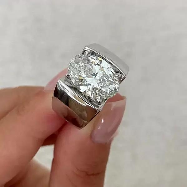 5.8ct Oval Cut White Sapphire Simple Classic Engagement Ring
