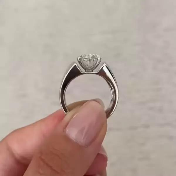 5.8ct Oval Cut White Sapphire Simple Classic Engagement Ring