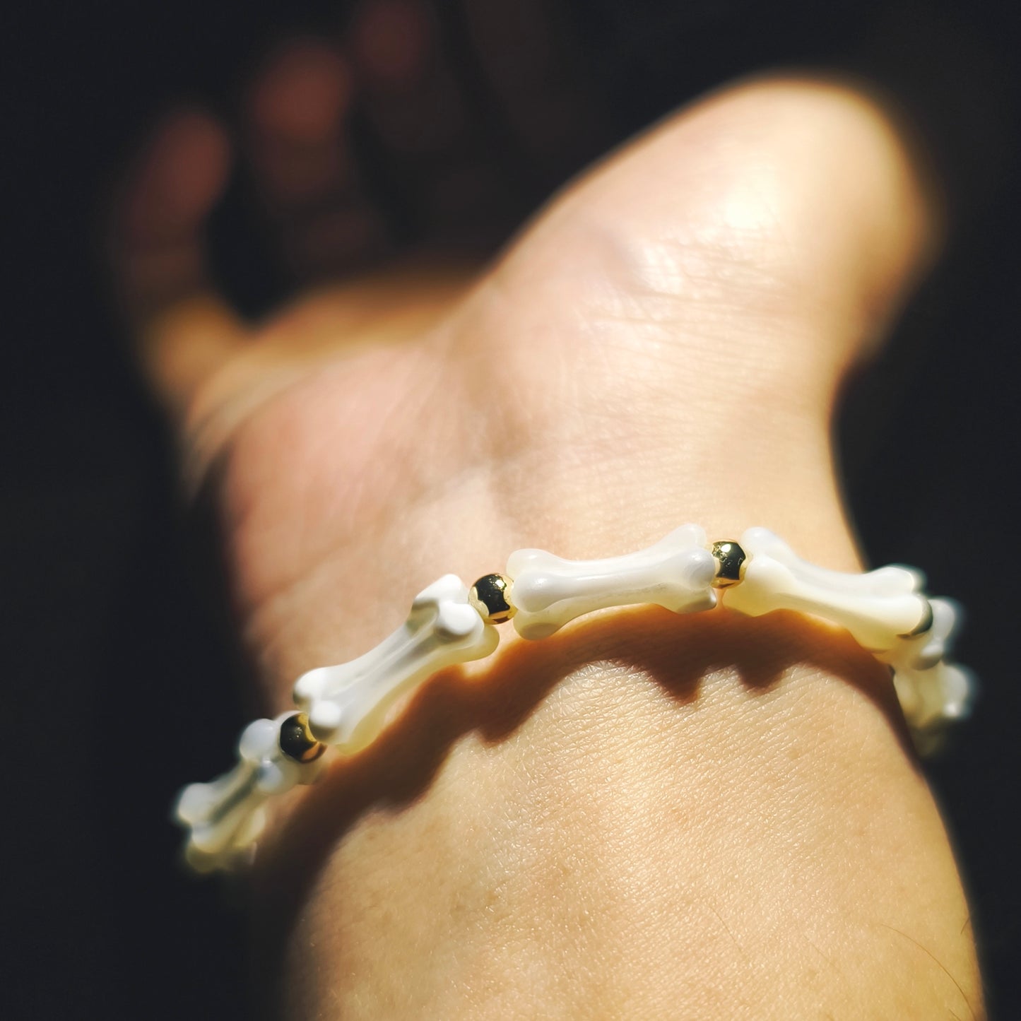 Integrity - Gold-Plated Silver Bone Mother of Pearl Bracelet(IN-250304-A)