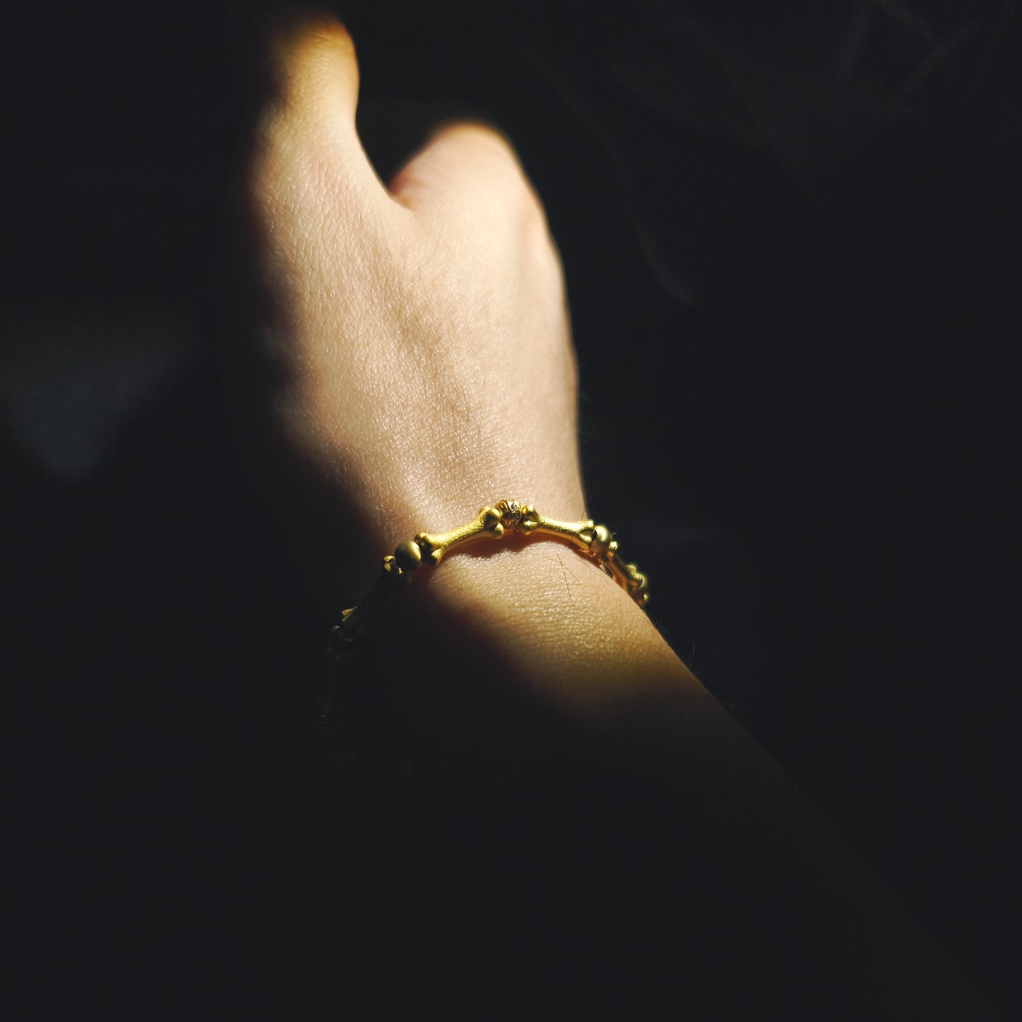 Integrity - Gold-Plated Sterling Silver Bone Bracelet (IN-250307-A)