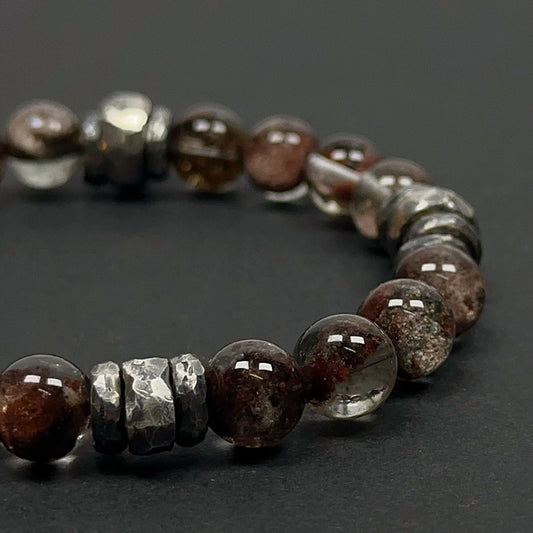 Vitality Veil Red Phantom Silver Bracelet(YS-20251111-3)