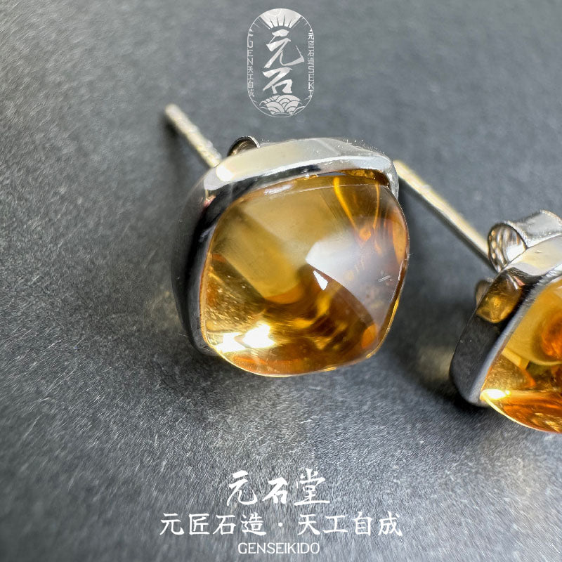 925 スターリング シルバー メッキ 完璧なイエロー クリスタル シュガー タワー ペンダントとイヤリング セット チェーンなし