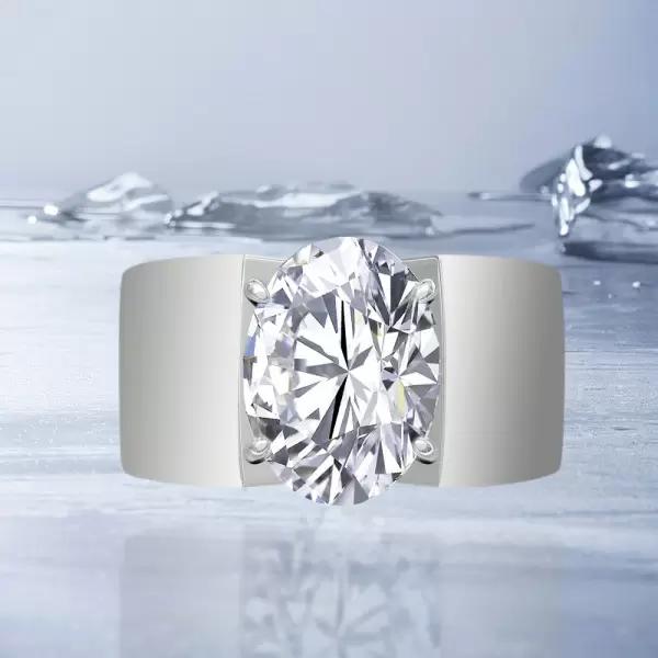 5.8ct Oval Cut White Sapphire Simple Classic Engagement Ring