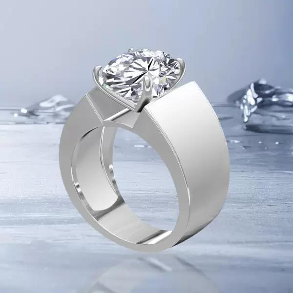 5.8ct Oval Cut White Sapphire Simple Classic Engagement Ring