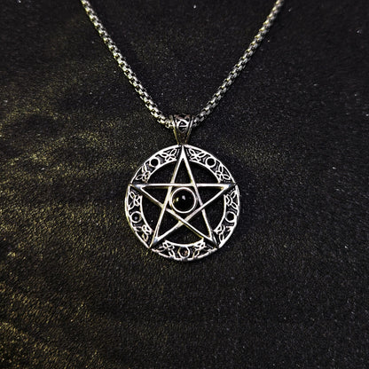 Fashion European-Style Black Gem Star Pendant Necklace | 65cm Chain（GS-20250912-6）