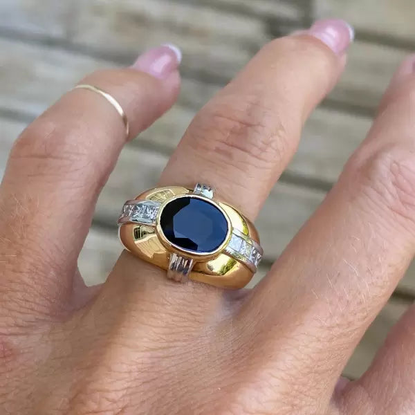3.5ctw Oval Cut Sapphire Channel Set Cocktail Ring