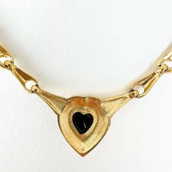 8ctw Heart Cut Black Sapphire Pendant Necklace