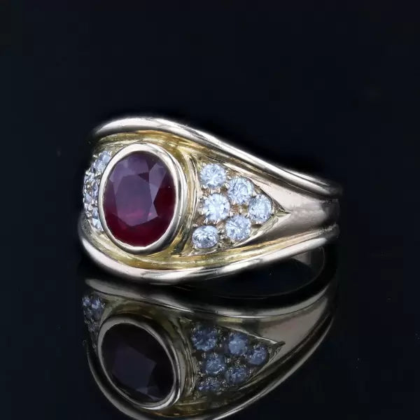 Modern 4.49ctw Oval Cut Ruby Large Ring