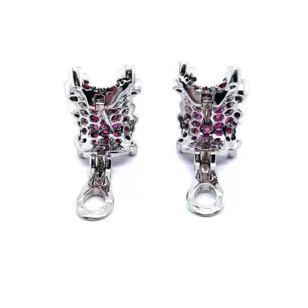 4.52ctw Round Cut Ruby Clip-on Earrings
