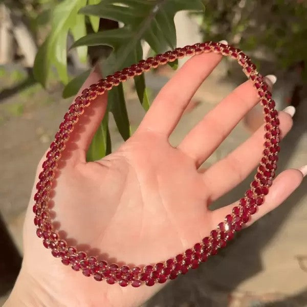 37ctw Oval Shape Ruby Sapphire Vintage Necklace