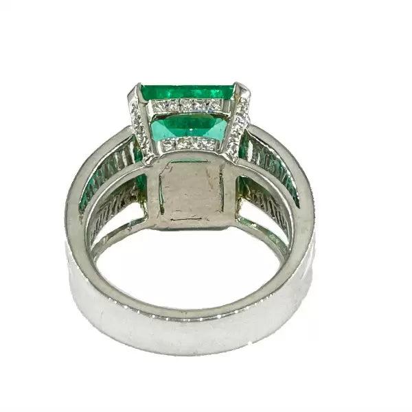 Vintage 13ctw Emerald Cut Emerald Ring