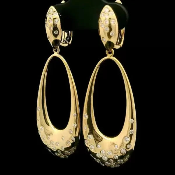 0.8Ctw Round Cut White Sapphire Teardrop Open Earrings