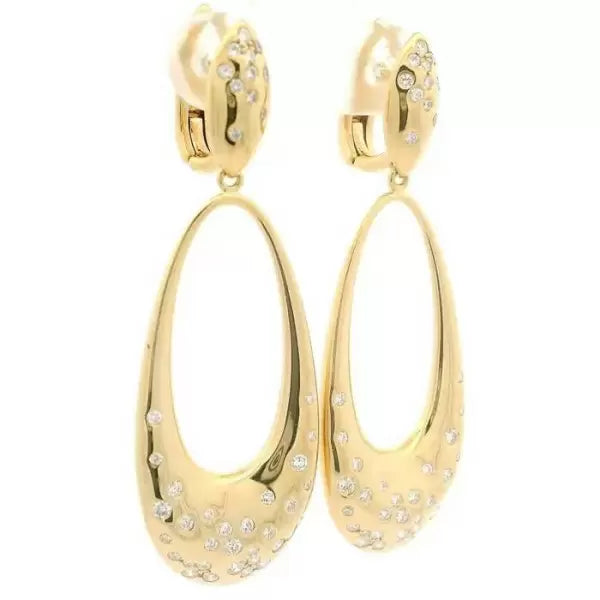0.8Ctw Round Cut White Sapphire Teardrop Open Earrings