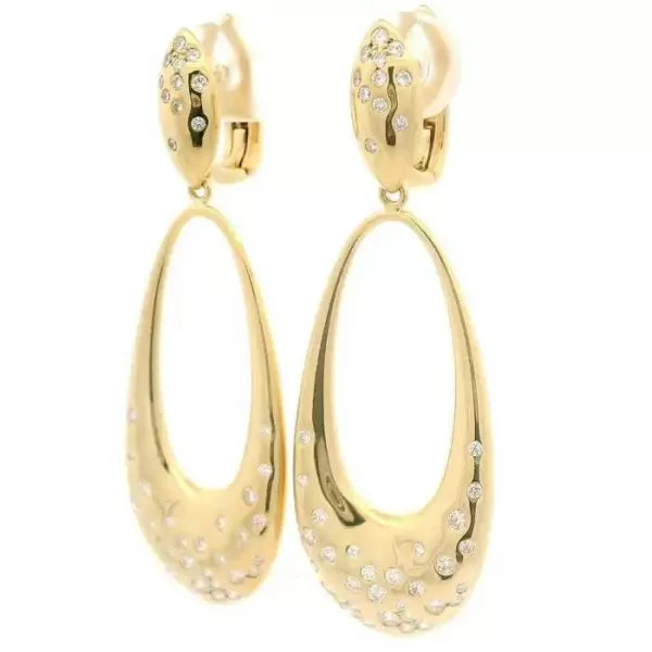 0.8Ctw Round Cut White Sapphire Teardrop Open Earrings