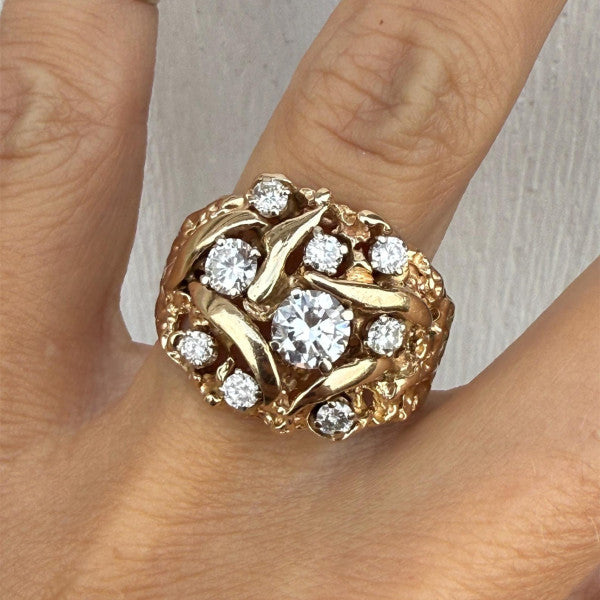 2.8ctw Round Cut White Sapphire Cluster Cocktail Ring