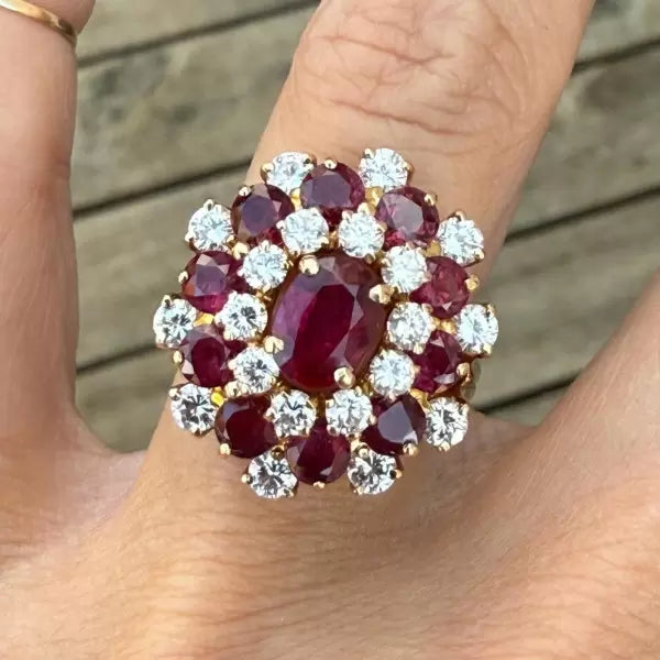 4ctw Oval Cut Ruby Cocktail Ring