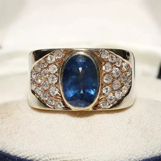 Vintage 4.3ctw Oval Cut Sapphire Ring
