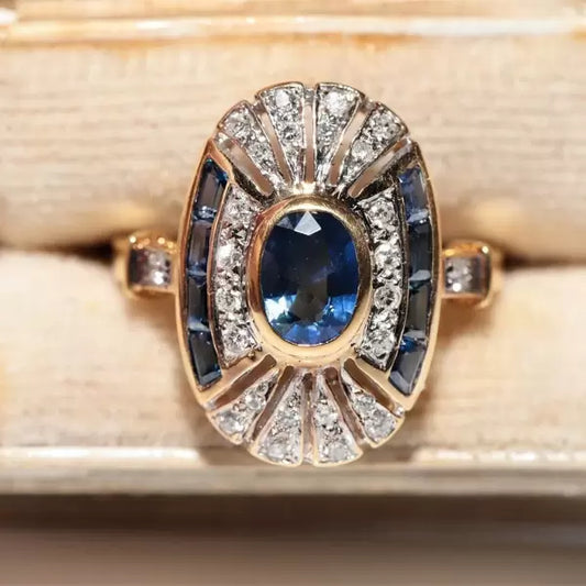 Vintage 4ctw Oval Cut Sapphire Ring