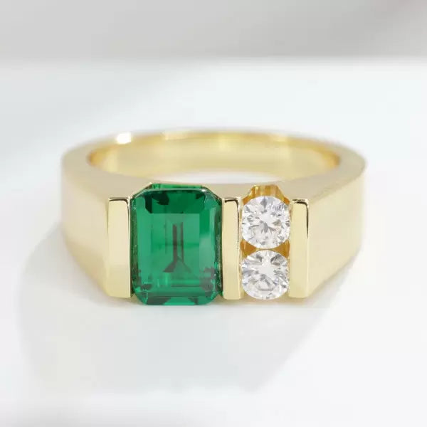 .5ctw Emerald Cut Emerald Modern Ring