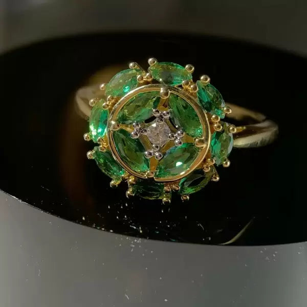 Vintage 3ctw Marquise Cut Emerald Ring