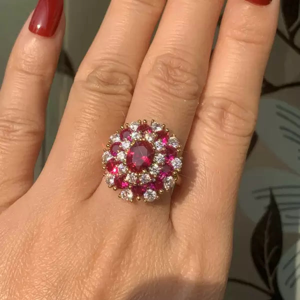 4ctw Oval Cut Ruby Cocktail Ring