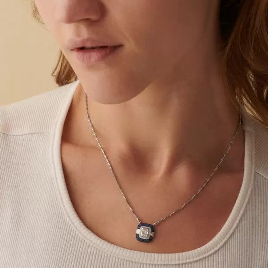 5ctw Round Cut Sapphire Pendant Necklace