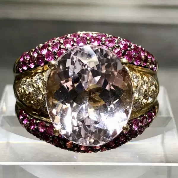 13.2ctw Oval Cut White Sapphire Cocktail Ring