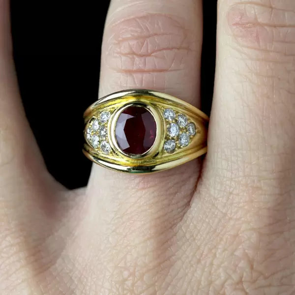 Modern 4.49ctw Oval Cut Ruby Large Ring
