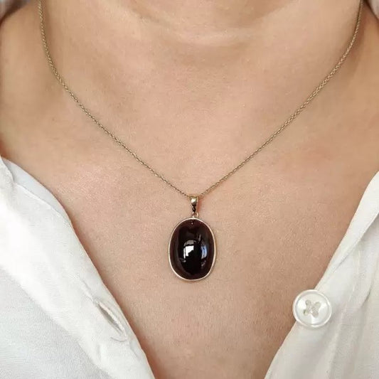 11.67ct Cabochon Cut Ruby Pendant Necklace