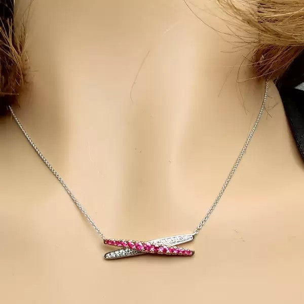 4.56ctw Round Cut Ruby Pendant Necklace