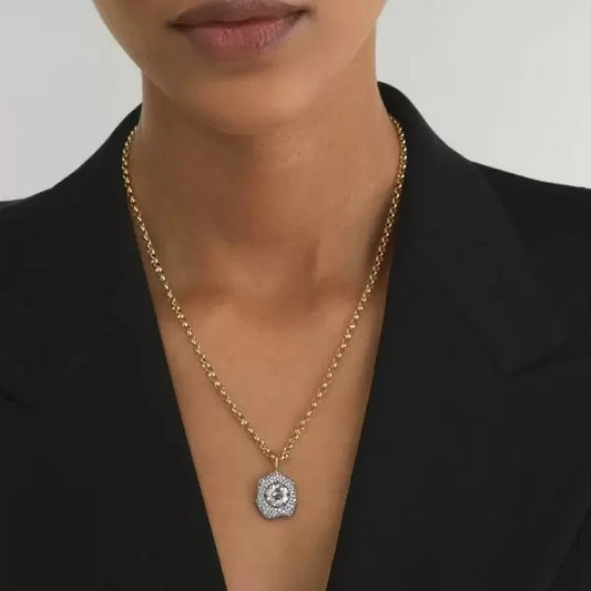 4.6ctw Round Cut White Sapphire Flora Pendant Necklace