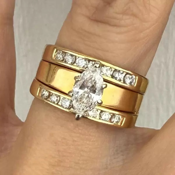 2.8ctw Marquise Cut White Sapphire Engagement Ring