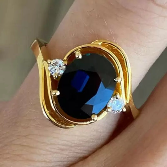 3.5ctw Oval Cut Sapphire Engagement Ring