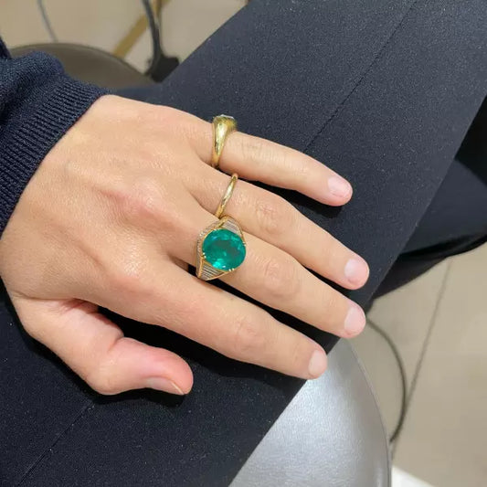 .23ctw Oval Cut Emerald Halo Engagement Ring