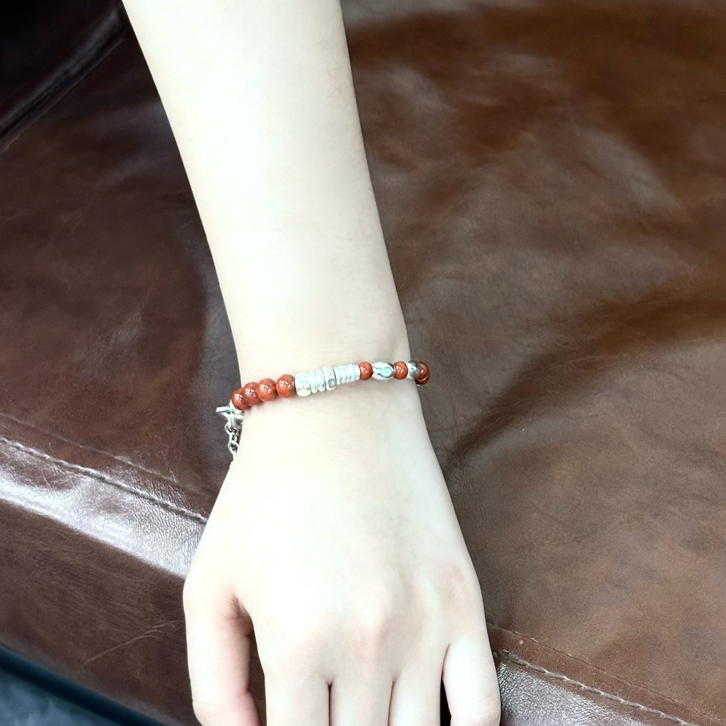 South Red Whisper: Sterling Silver Oval Bead Chain（YS-20251111-6）