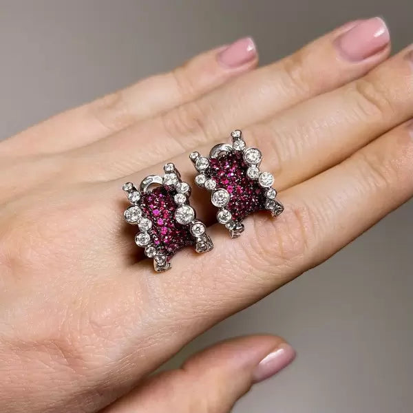 4.52ctw Round Cut Ruby Clip-on Earrings