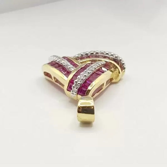 2.35ctw Asscher Cut White Sapphire Ruby Weave Pendant Necklace