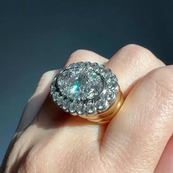 3.5ctw Round Cut White Sapphire Engagement Ring