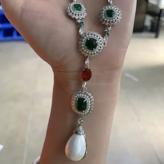 18ctw Cushion Cut Emerald Pendant Necklace