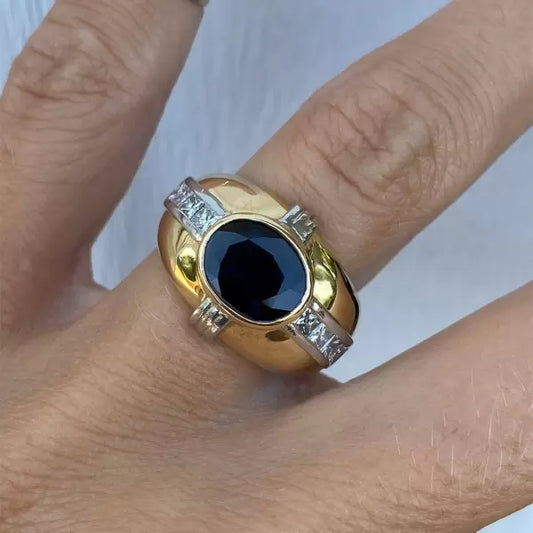 3.5ctw Oval Cut Sapphire Channel Set Cocktail Ring