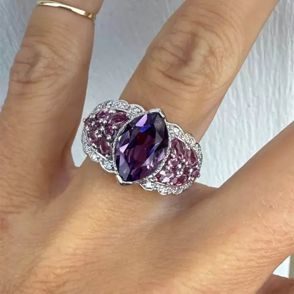 5ctw Marquise Cut Amethyst Cocktail Ring