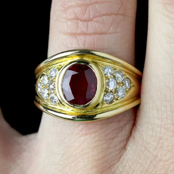 Modern 4.49ctw Oval Cut Ruby Large Ring