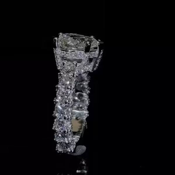 3ct Pear Cut White Sapphire Wedding Ring Set