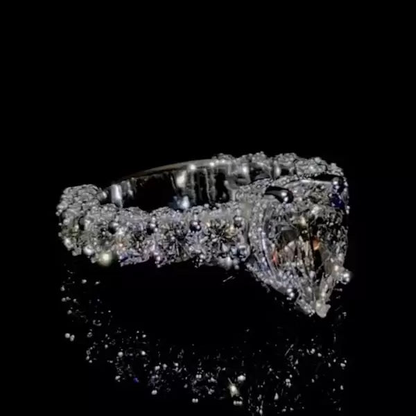 3ct Pear Cut White Sapphire Wedding Ring Set