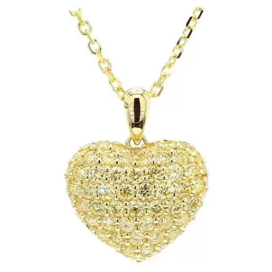 1.13ctw RoundCut White Sapphire Heart Drop Pendant Necklace