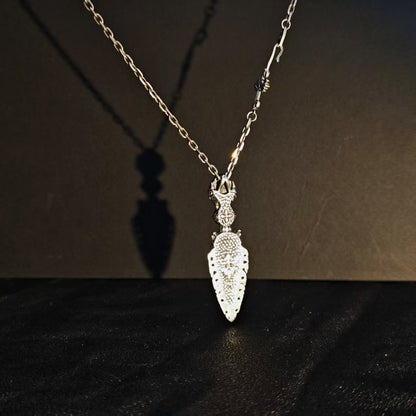 925 Sterling Silver Handcrafted Vajra Pendant Necklace | Garuda Charm with Bodhi Bead Mala Style（YS-20250926-7）