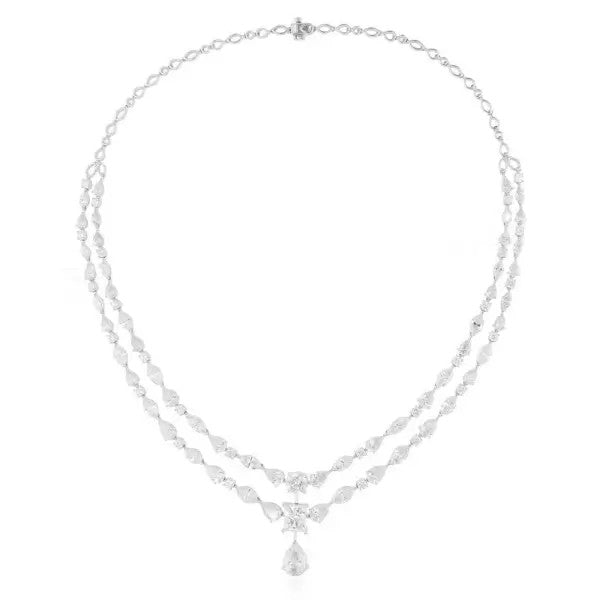24.2ctw Multi-Cut White Sapphire Statement Necklace