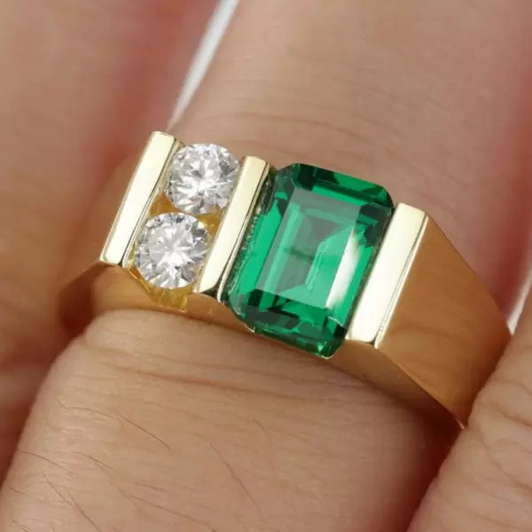 .5ctw Emerald Cut Emerald Modern Ring