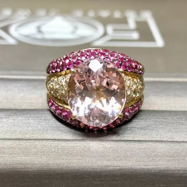 13.2ctw Oval Cut White Sapphire Cocktail Ring