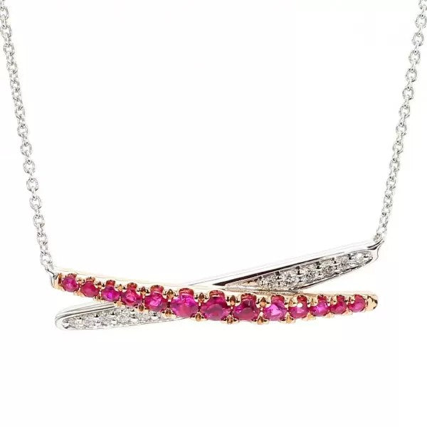 4.56ctw Round Cut Ruby Pendant Necklace